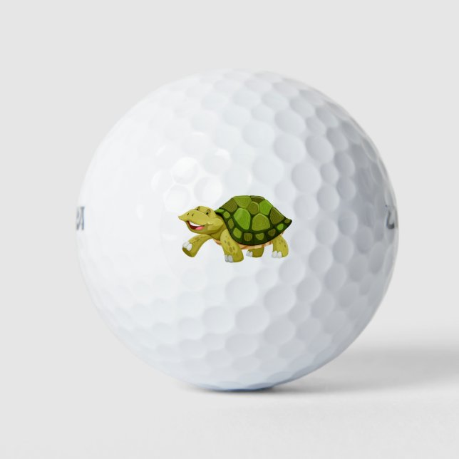 Happy green turtle golf balls (Front)
