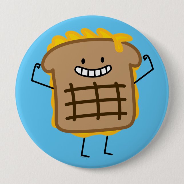Happy Grilled Cheese Sandwich Pinback Button (Front)