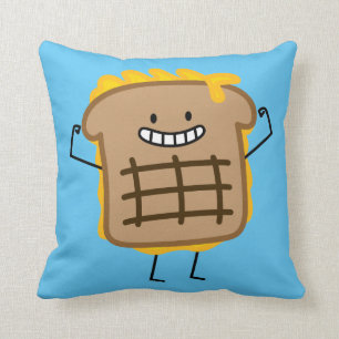Happy Grilled Cheese Sandwich Throw Pillow