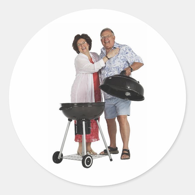 Happy Grilling Classic Round Sticker (Front)