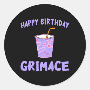 Happy Grimace Purple Milkshake Hbd Classic Round Sticker