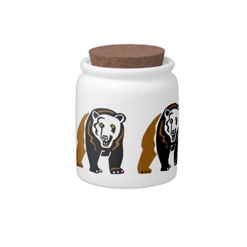  Happy GRIZZLY Bear_ Animal lover _ Nature Candy Jar