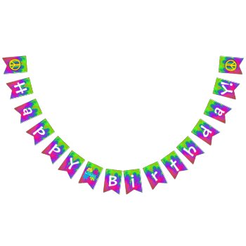Happy Groovy Birthday! Bunting Flags by KRStuff at Zazzle