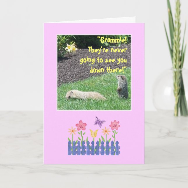 Happy Groundhog Birthday Grandma! Card (Front)