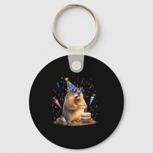 Happy Groundhog Day 12 Feb Ground Hog With Birthda Keychain