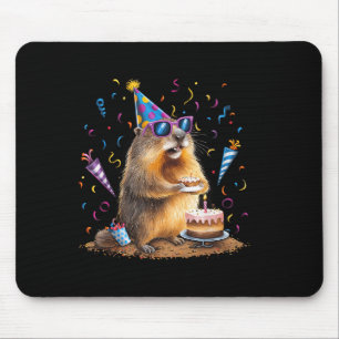 Happy Groundhog Day 12 Feb Ground Hog With Birthda Mouse Pad