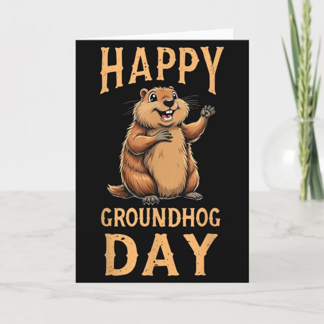 Happy Groundhog Day _1  Card (Front)