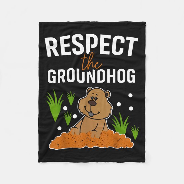 Happy Groundhog Day 2024 Family Funny Tees  Fleece Blanket (Front)