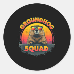 Happy Groundhog Day 2025 - Fun Groundhog Squad App Classic Round Sticker