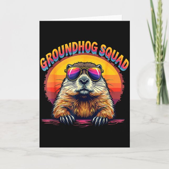 Happy Groundhog Day 2025 Funny Groundhog Squad  Card (Front)