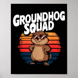 Happy Groundhog Day 2025 - Funny Groundhog Squad Poster
