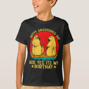 Happy Groundhog Day 2025 Funny Retro Marmot Lover T-Shirt