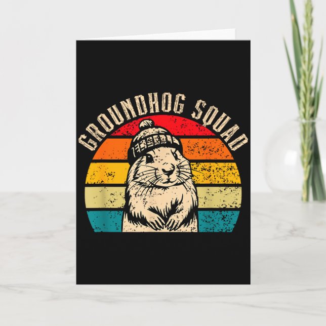 Happy Groundhog Day 2025 Groundhog Squad Woodchuck Card (Front)