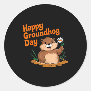 Happy Groundhog Day 2025 Matching Family Funny Par Classic Round Sticker