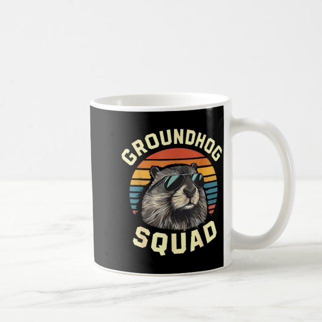 Happy Groundhog Day 2026 Funny Groundhog Squad  Coffee Mug (Right)