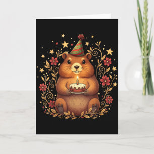 Happy Groundhog Day Birthday Cake Groundhound Card