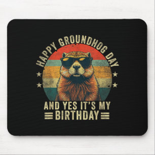 Happy Groundhog Day Birthday Cool Groundhog Mouse Pad