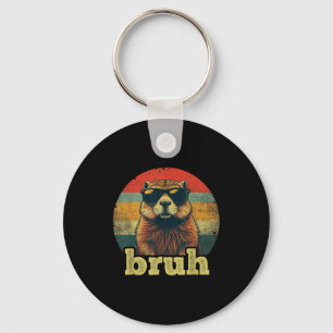 Happy Groundhog Day Bruh Meme Groundhog Teens Boys Keychain