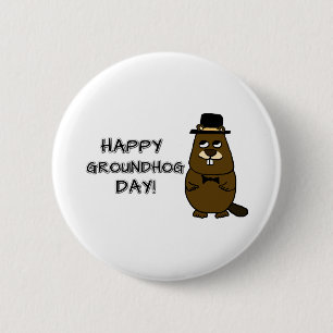 Happy Groundhog Day! Button