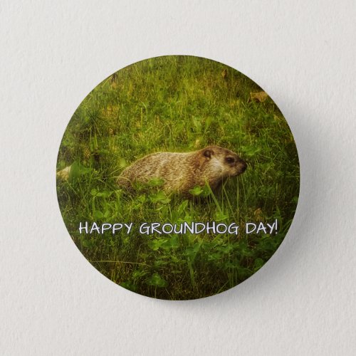 Happy Groundhog Day button