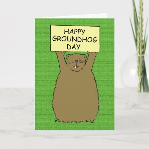 Happy Groundhog Day Cartoon Card