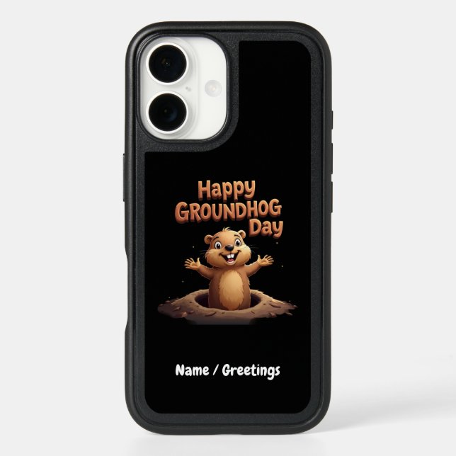 Happy Groundhog Day Celebrate with Humor, Fun Otterbox iPhone Case (Back)