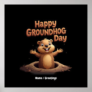 Happy Groundhog Day Celebrate with Humor, Fun Poster