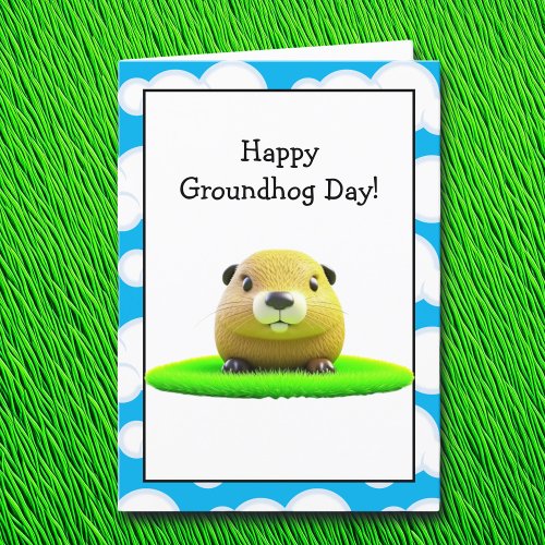 Happy Groundhog Day  February 2nd Card