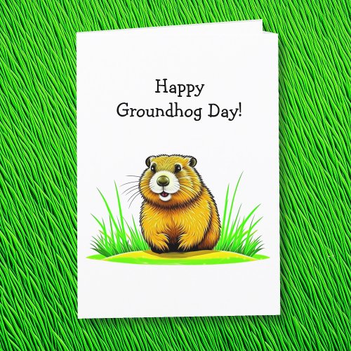 Happy Groundhog Day  February 2nd Card