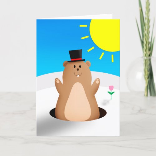 Happy Groundhog Day For Anyone Cute Groundhog Holiday Card