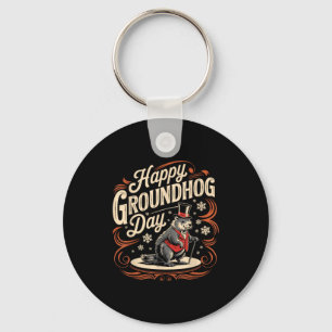 Happy Groundhog Day Ground Hog Animal Costume Men  Keychain