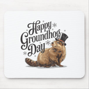 Happy Groundhog Day Ground Hog Animal Costume Men  Mouse Pad