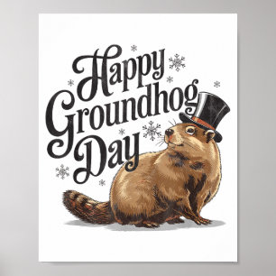 Happy Groundhog Day Ground Hog Animal Costume Men  Poster