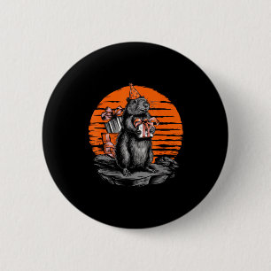 Happy Groundhog Day Ground Hog With Birthday Party Button