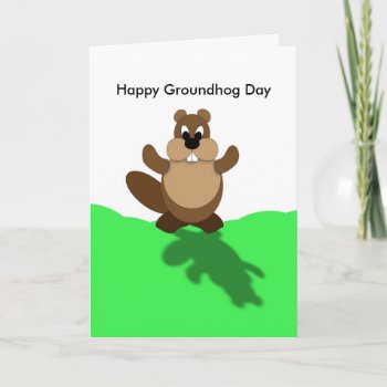 Happy Groundhog Day  Groundhog Arms Up Card by momentintime at Zazzle