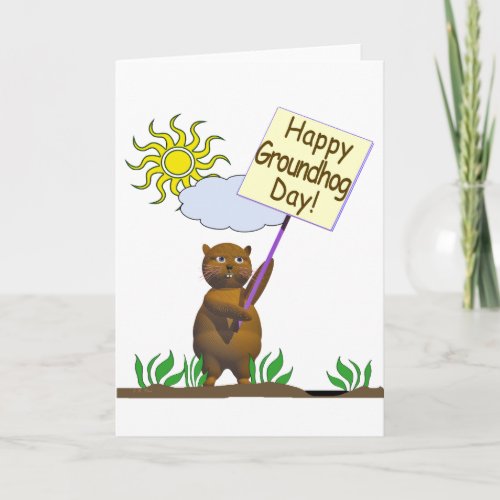 Happy Groundhog Day Groundhog Card