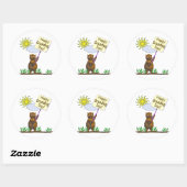 Happy Groundhog Day Groundhog Classic Round Sticker | Zazzle