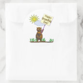 Happy Groundhog Day Groundhog Classic Round Sticker | Zazzle