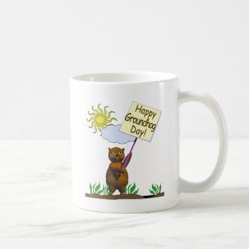 Happy Groundhog Day Groundhog Coffee Mug by Peerdrops at Zazzle