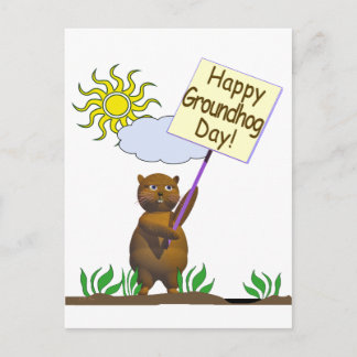 Happy Groundhog Day Groundhog Postcard