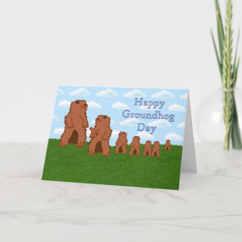 Happy Groundhog Day Groundhogs Day Spring Card