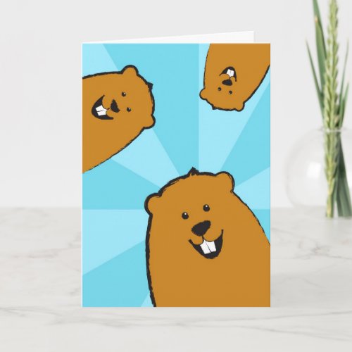 Happy Groundhog Day Illustrated Greeting Card