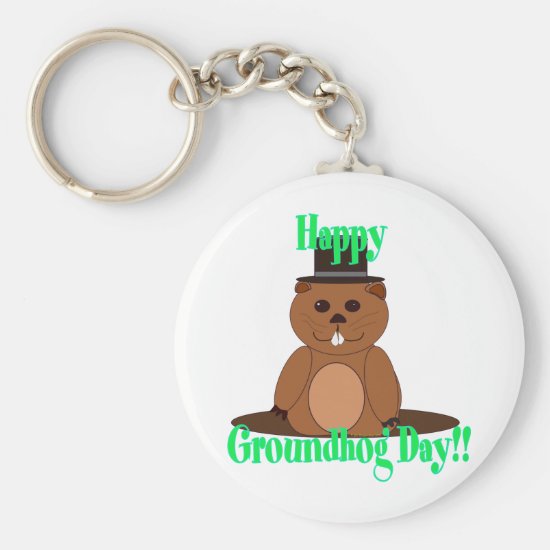 Happy Groundhog Day! Keychain
