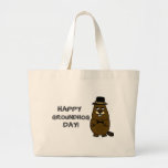Happy Groundhog Day! Large Tote Bag