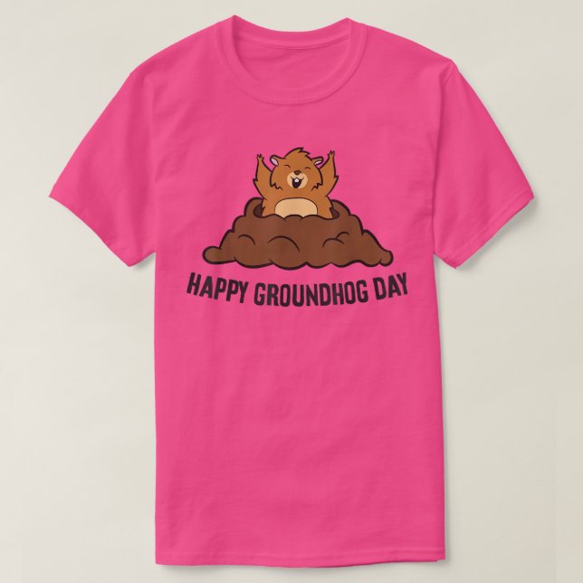 Happy Groundhog Day Love Groundhogs  T-Shirt (Design Front)