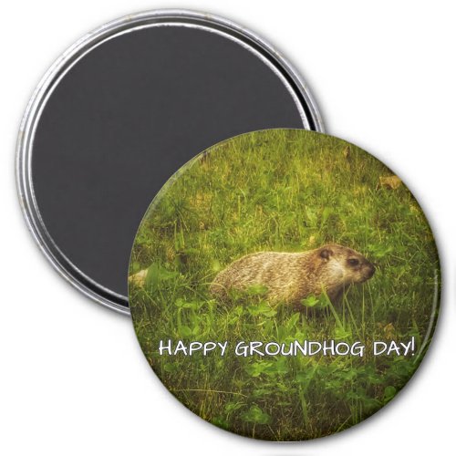 Happy Groundhog Day magnet