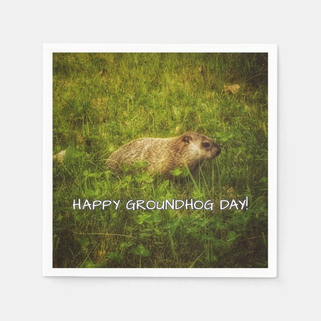 Happy Groundhog Day! napkins (Front)