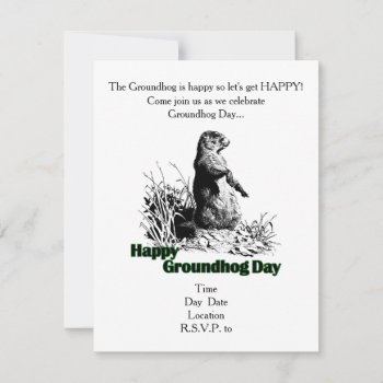 Happy Groundhog Day Party Invitation by ZazzleHolidays at Zazzle