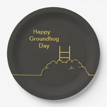 Happy Groundhog Day Party Paper Plates by ZazzleHolidays at Zazzle