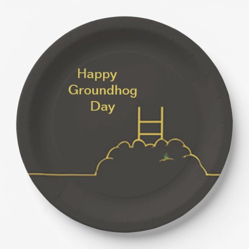 Happy Groundhog Day Party Paper Plates